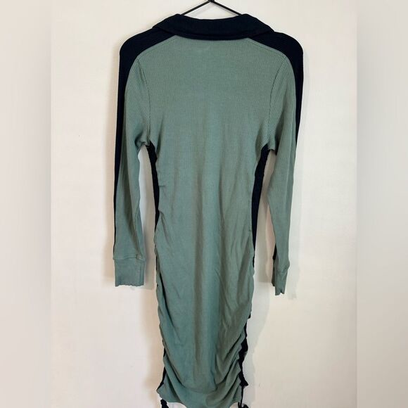 Anthropologie Daily Practice Long Sleeve Color block Polo Midi Dress - Picture 11 of 11